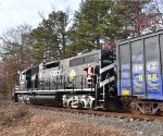 Rear side view of Chesapeake & Delaware GP38-2 # 2005 on the Delaware & Raritan River Railroad Toys for Tots Train adjacent to Collingwood Auction & Flea Market